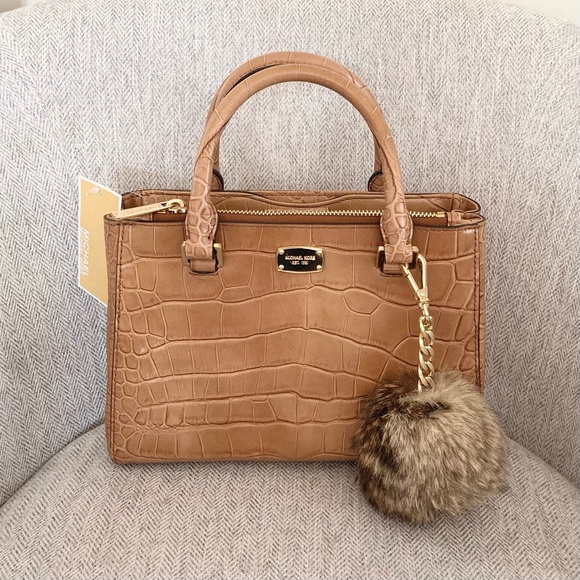 Michael Kors Kellen Satchel Croc Embossed Bag - Picture 3 of 11